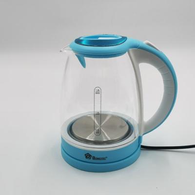 China 360 Degree Electric Kitchen Appliances 1.8L 220V Rotation Low Heater Kettle Led Manufacturer Modern Electric Glass Kettle for sale