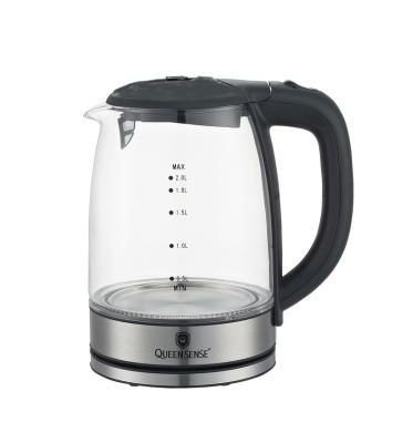 China 360 Degree Rotation Base Home Appliances 2L Cordless Glass Electric Tea Kettle New for sale