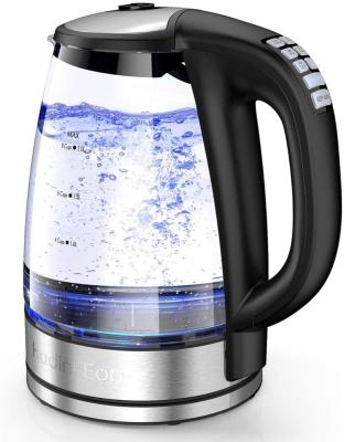 China 360 Degree Digital 2.0L LED Rotation Base Light Keep Warm Blue Lead Glass Kettle Cordless Electric Kettle for sale