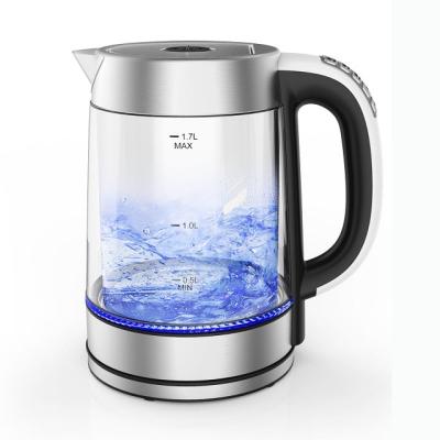 China 360 Degree Rotation Base 1.7L Digital Double Layer Electric Glass Kettle for sale