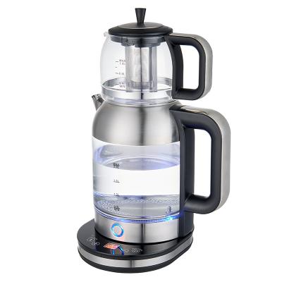 China 360 Degree Rotation Glass Base 2.5L Digital Tea Kettles Electric Turkish Automatic Electric Tea Kettle for sale