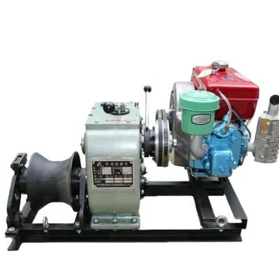 China Electric Power Portable 5T Construction Powered Diesel Engine Belt Driven Hoist Winch for sale