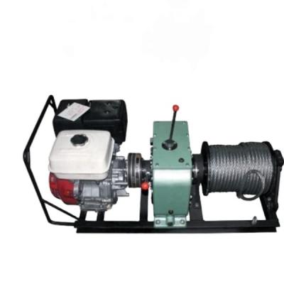 China Electric Power Portable Construction Engine Powered Wire Rope Drum Winch Hoist for sale