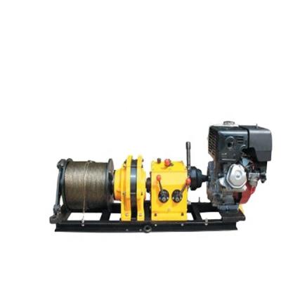 China Electric Power Construction Traction Line 5 Ton Portable Belt Driven Mechanical Gasoline Engine Power Cable Pulling Winch (Wire Rope Length Can Be Customized) for sale