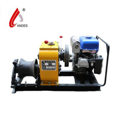 China Power Construction 3Ton Electric Belt Driven Gasoline Engine Powered Durable Construction Wire Rope Pulling Hoist Winch for sale