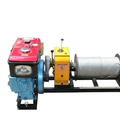 China China Manufacturer High Quality Construction Company China Manufacturer 3 Ton Diesel Power Pulling Winch (Belt Driven) for sale