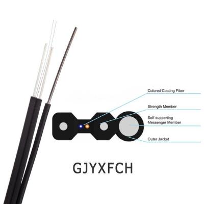 China UV and flame retardant LSZH fiber optic cable price GJYXFCH 1 2 4 6 8 core outdoor fiber optic drop cable with steel wire or FRP for sale