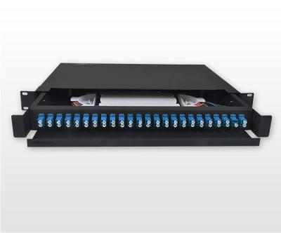 China FTTH FTTB FTTX Network Rack Mount Sliding Fiber Optic 16 Core 12 ODF Port Patch Panel for sale