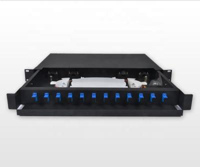 China FTTH FTTB FTTX 24 Port Network 8 Port 36 Port Fiber Patch Panels Sliding Type for sale