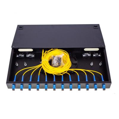 China Rack Mount Passive Fiber Optic PLC Splitter 1U 19 Inch 1X64 1X32 1X16 1x8 Splitter With Rack Mount for sale