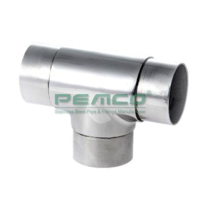 China Railing/Fence/Balustrade/Stair/Balcony Customized Stainless Steel Stair Handrail Connector Casting Three Way Pipe Joint For Fence for sale