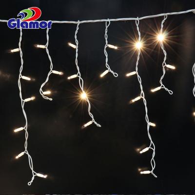 China 220-240V Indoor Commercial Mall Decoration PVC Cable Led Fairy String Curtain Icicle Light for sale