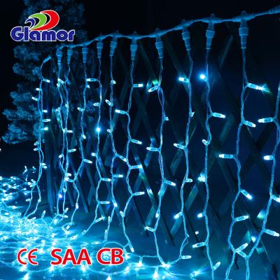 China 100-120V Outdoor Commercial Mall Decoration PVC Cable Led Fairy String Icicle Curtain Light Wholesale for sale