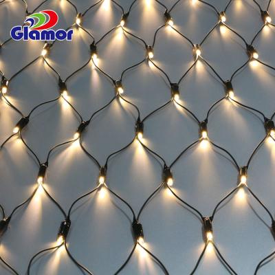 China 100-120V IP65 Outdoor Waterproof Christmas Decoration LED Mesh Light Net Light Rubber Cable for Yard Lawn for sale