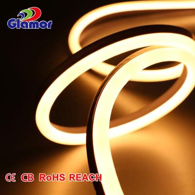 China Stable Color Temperature CE 12V 100V 220V IP65 Waterproof 5m 10m 50m Flex Single Side Emmitting 9W/m LED Neon Strip #NU-Y-X for sale