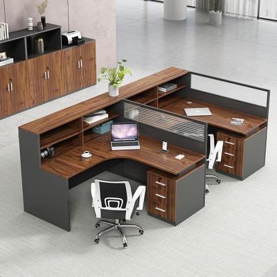 China Revolving Modern minimalist 4, 6, 8, 10 person office desk, computer desk, furniture, partition screen, modular office workstation for sale