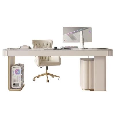 China Extendable High quality glossy rock slab desktop writing desk, study, office, boss's desk for sale