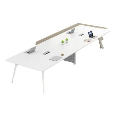 China Extendable Low cost and minimalist office and conference dual-purpose table, small white desk and chair combination workbench for sale