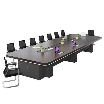 China Extendable Minimalist modern ultra long large conference reception table, conference training and negotiation table and chair combination for sale