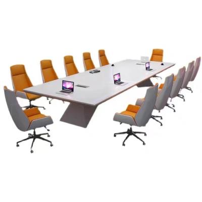 China Extendable office furniture desk 20 person office meeting room conference tables and chairs set meeting table modern conference table for sale