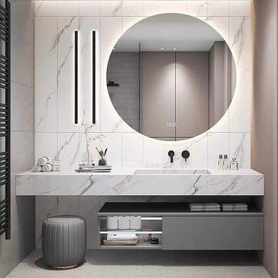 China Modern Wholesale of high-end white minimalist bathroom cabinets, customized sizes for dressing and hand washing tables for sale