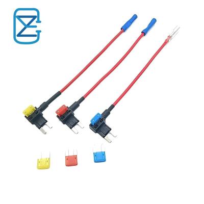 China Wholesale 16AWG 150MM Mini Blade Fuse Tap With 32V 5A 10A 15A Mini Fuse (100PCS) Factory Customized Automotive Fuse Tap for sale