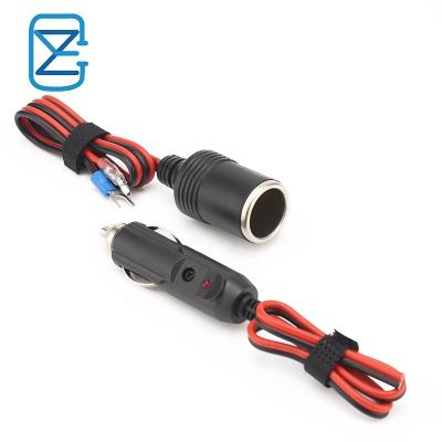 China High Quality Automotive Cigarette 24V Female Car Plug Lighter Adapter To Battery Clips Charger Cable With Box Fuse for sale