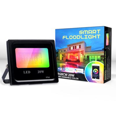 China Wifi enabled/Music RGBW 60W APP Control LED Flood Lights Outdoor Led Landscape Lightings RGBW Tuya Smart Floodlights tuya APP 16Million for sale