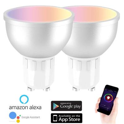 China Amazon Alexa Google Home IFTTT GU10 Dimmable LED Smart Spot Light WiFi White Ambience (Compatible with Amazon Alexa Apple HomeKit and Google Assistant) for sale