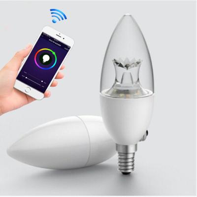 China Amazon Alexa Google Home IFTTT WiFi LED Small Edison Screw Dimmable Candle Light Warm Glow Bulb E14, 4W (25W) - Warm White Energy Class A+ for sale