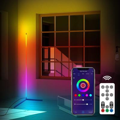 China Bright Dreamy Color RGB WiFi Smart LED Wifi Corner Led Floor Lamp For Reading, Dimmable Torchiere, For Living Rooms for sale