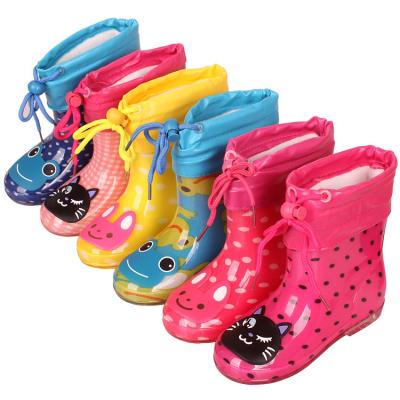 China Cheap Children Anti-smell Fashion Cartoon Rain Boots PVC Outdoor Cute Kids Raining Boots for Boys and Girls for sale