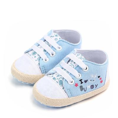 China Cute New Arrival Rabbit Design Canvas Prewalker Baby Walking Shoes for sale