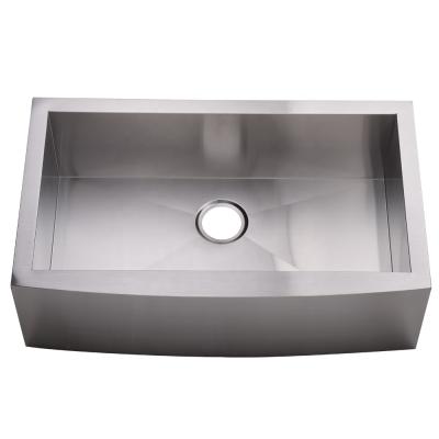 China Without Faucet 16 Gauge Bowl Farmhouse Apron Single Front Sinks Handmade Stainless Steel Kitchen Sink for sale