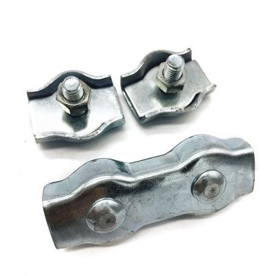 China Single Sided Carbon Steel Hardware Cable Clamp Stainless Steel Wire Rope Rigging Clip for sale