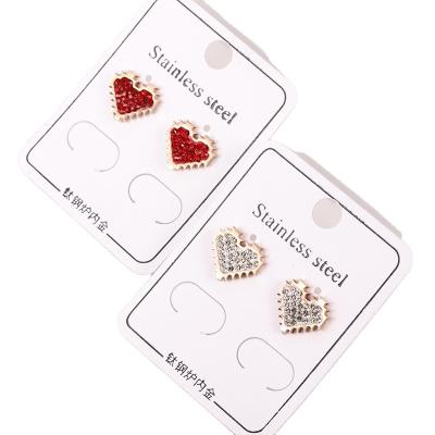 China Hiphop personalized simple stud earrings fashion new creative diamond strawberry stud earrings stainless steel earrings for sale