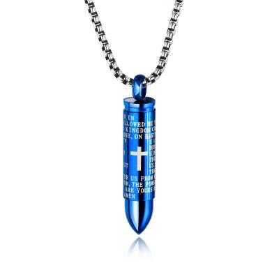 China Imitation Simple Hiphop Bullet Necklace Stainless Steel Necklace Men for sale