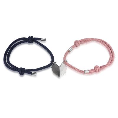 China Romantic Valentine Heart Current Magnetic Bracelets for lovers valentine gift set for valentines day gift 2022 SL-BS013 for sale