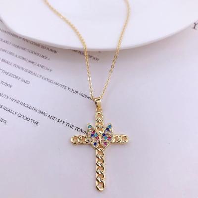 China TRENDY In Running Jewelry Women Fashion Cross Zirconpendant Necklace For Gift CHRISTIAN Necklace SL-N085 for sale