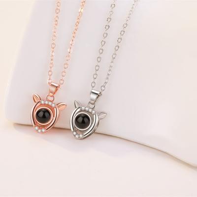 China 2022 Romantic Dreamy Valentine's Day Gift 100 Languages ​​Catcher Necklaces I Love You For Valentine's Gift SL-NC095 for sale