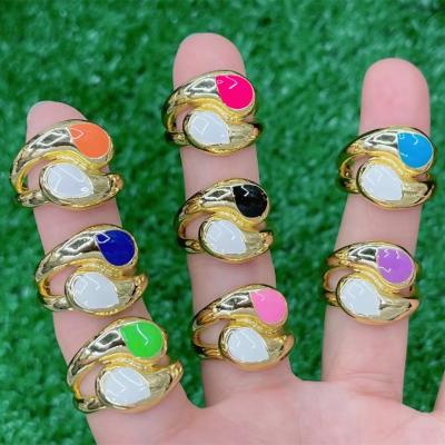 China Vintage Gold Plated 2021 Water Drop Zircon Minimalist Gold Amazon Finger Rings For Women Jewelry SL-R018 for sale