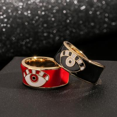 China TRENDY lucky eye enamel adjustable rings for women shape gold jewelry gift for women SL-RC049 for sale