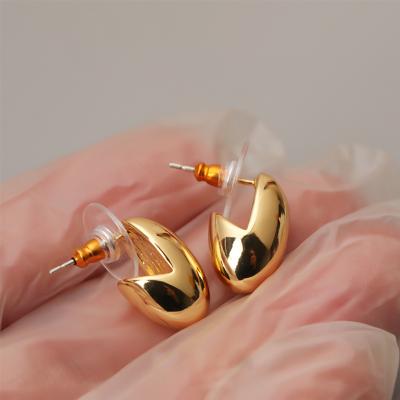 China Vintage high quality18K gold plated European oval fashion earrings female loop earrings SL-EC050 for sale