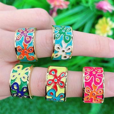 China TRENDY High Quality Enamel Rings For Women Fashion Gold Jewelry Gift For Women SL-RC5716-1A for sale