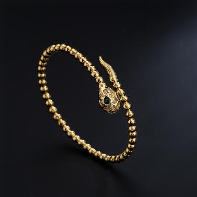 China SL-AG02118K TRENDY Zircon Girl Bangle Gold Plated Animal Snake Gift Bangle Bracelet Full Zircon Jewelry for sale