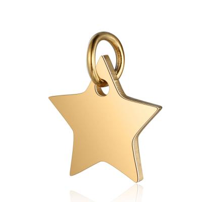 China FASHIONABLE Wholesale Polished Stainless Steel Simple Flat Star Pendant Charm For Necklace SL-PS028 for sale