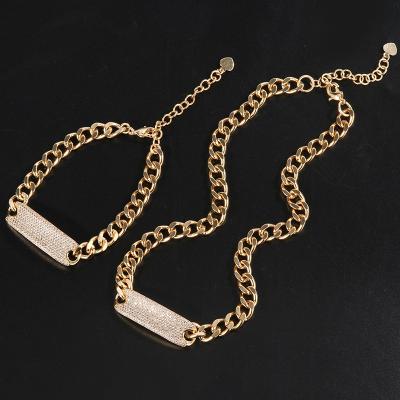 China Romantic newcomer big jewelry sets bridal gold plated jewelry wholesale rectangle shaped zircon jewelry sets for valentine SL-JSC014 for sale