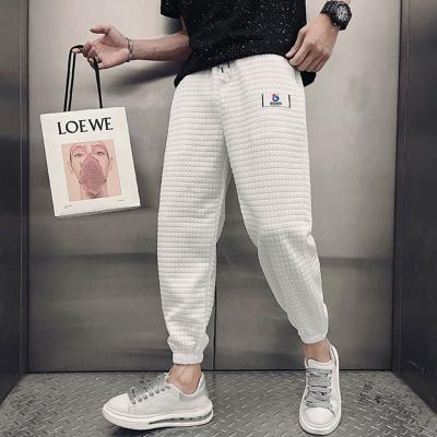 China Solid Color Men's Logo Waffle Sweat Pant Plus Size Trouser Customized Parride Pants Trousers for sale