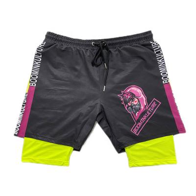 China custom Anti-wrinkle side stripe, double safety, striped bicycle shorts for sale