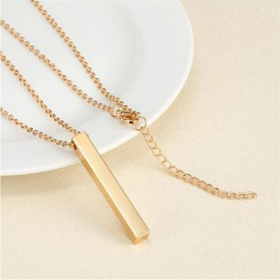 China Minimalist Polished Vertical Pendant Women's Exquisite Environmental Protection Stainless Steel Gold Plated Necklace for sale